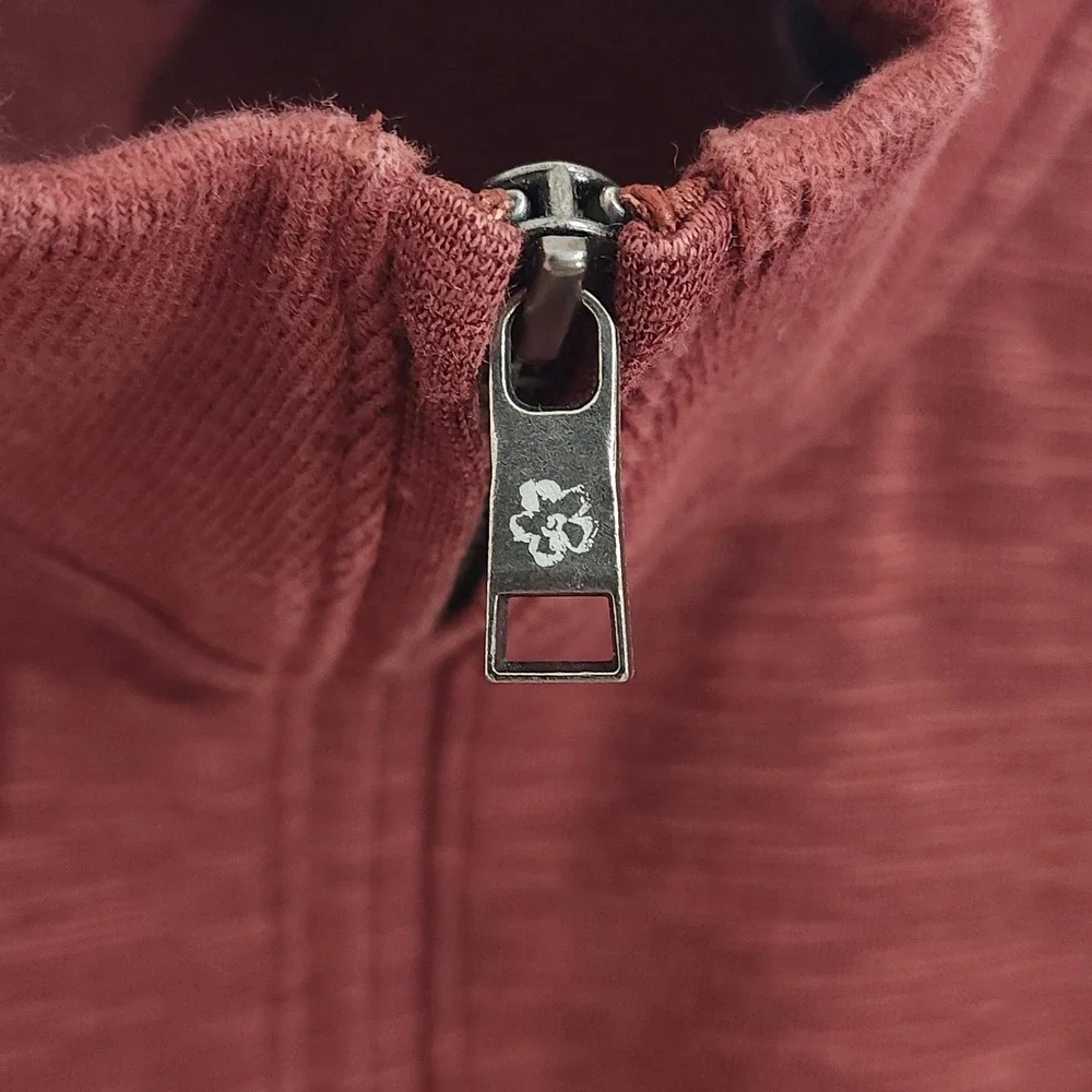 Ted Baker London Berks Burgundy Textured Quarter Zip Pullover Size 5 XL